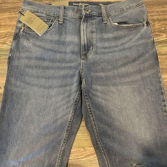 Men's Slim Fit Hemp Jeans Robson Goodfellow & Co Blue Denim Size 34x34. NWT - Picture 1 of 6